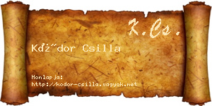 Kódor Csilla névjegykártya