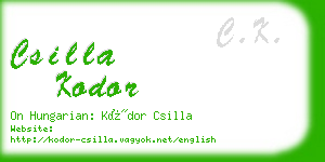 csilla kodor business card